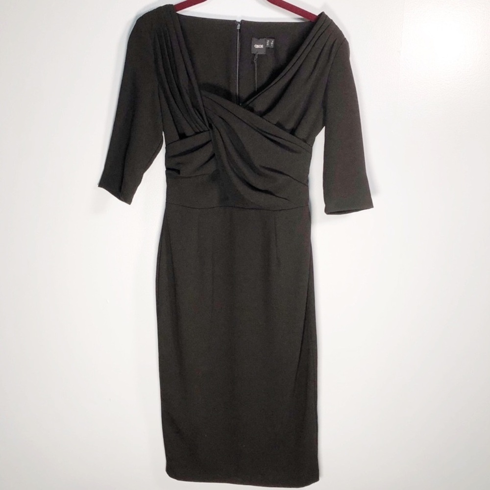 NWT ASOS Pleated Twist Bust Midi‎ Pencil Dress